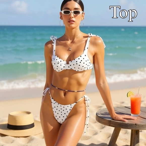 Dippin' Daisy's Bikini Set ✦ Dotted Ultra Polka Dot Retro ✦ Malibu Top S NWT - Picture 9 of 11